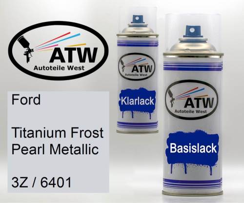 Ford, Titanium Frost Pearl Metallic, 3Z / 6401: 400ml Sprühdose + 400ml Klarlack - Set, von ATW Autoteile West.